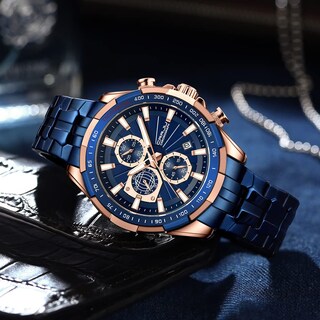 Foto 6 | Reloj CRRJU Analógico con Cronógrafo y Fecha para Hombre - Venta Internacional
