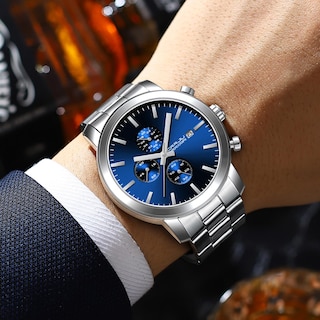 Foto 5 | Reloj Crrju Luxury Business de Acero Inoxidable Impermeable para Hombre - Venta Internacional