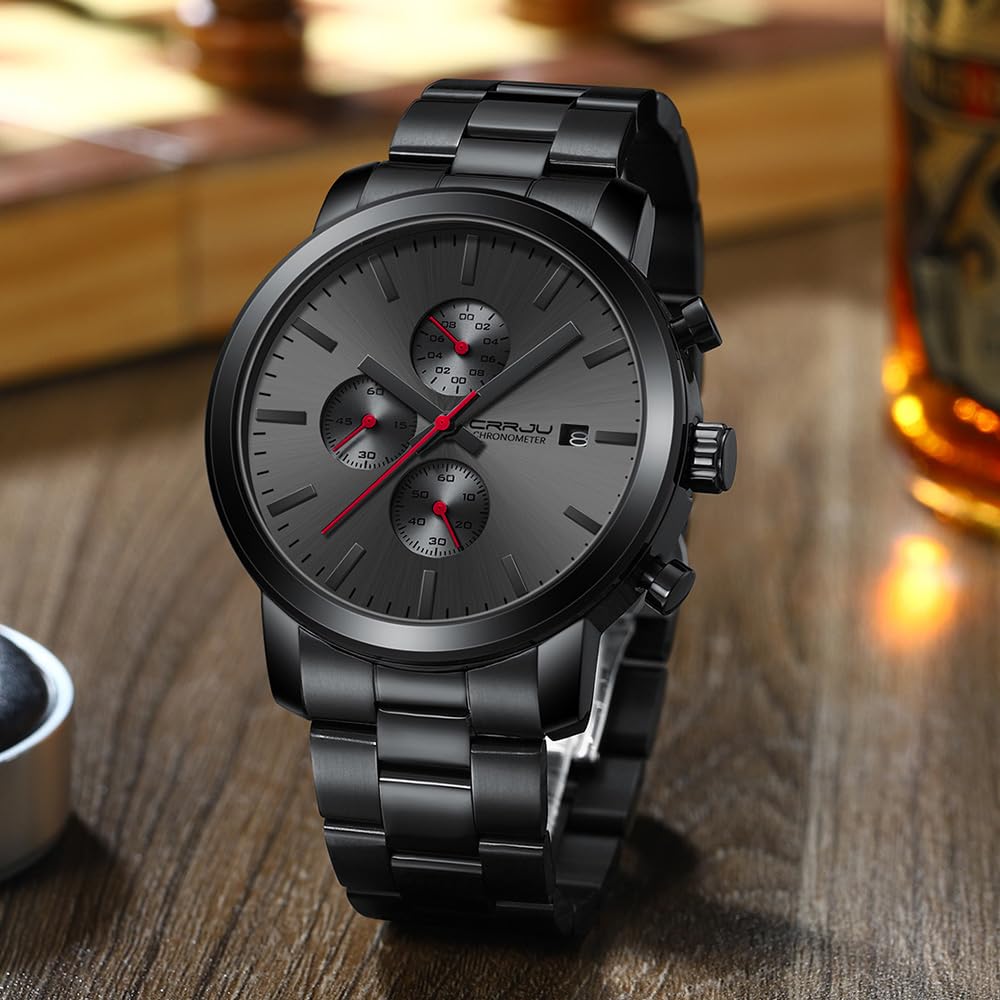 Foto 4 pulgar | Reloj Crrju Fashion Business Chronograph Impermeable para Hombre - Venta Internacional