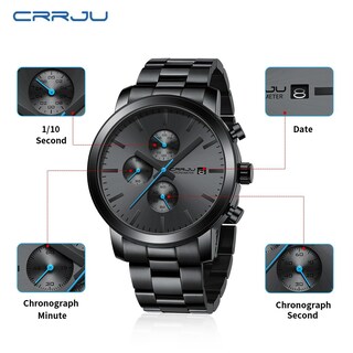 Foto 7 | Reloj Crrju Fashion Business Chronograph Impermeable para Hombre - Venta Internacional