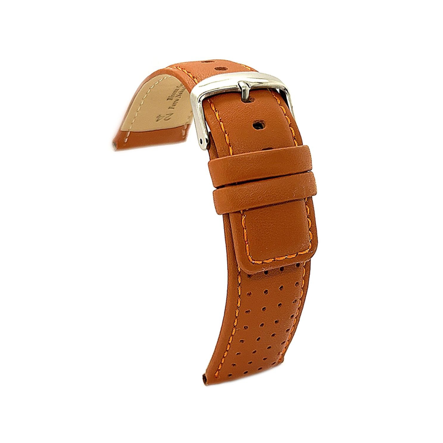 Foto 1 | Correa de Reloj Diloy de Piel de Vacuno Lisa de 24 mm Marrón - Venta Internacional