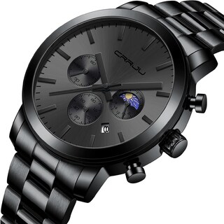 Foto 2 | Reloj Crrju The Moon para Hombre de Acero Inoxidable Impermeable - Venta Internacional