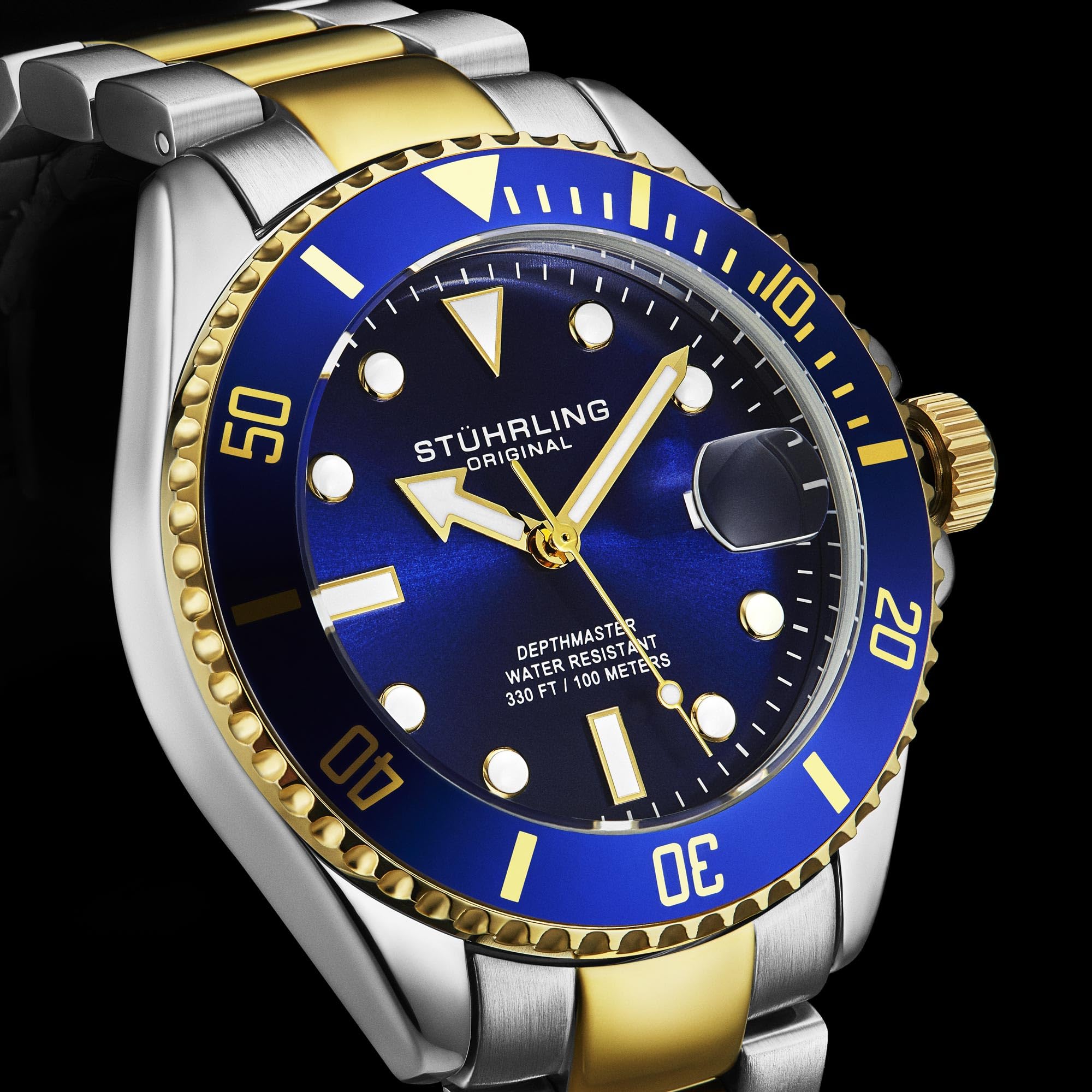 Foto 3 pulgar | Reloj Stuhrling Original Dive Para Hombre Con Esfera Azul Suiza De 100 M - Venta Internacional.