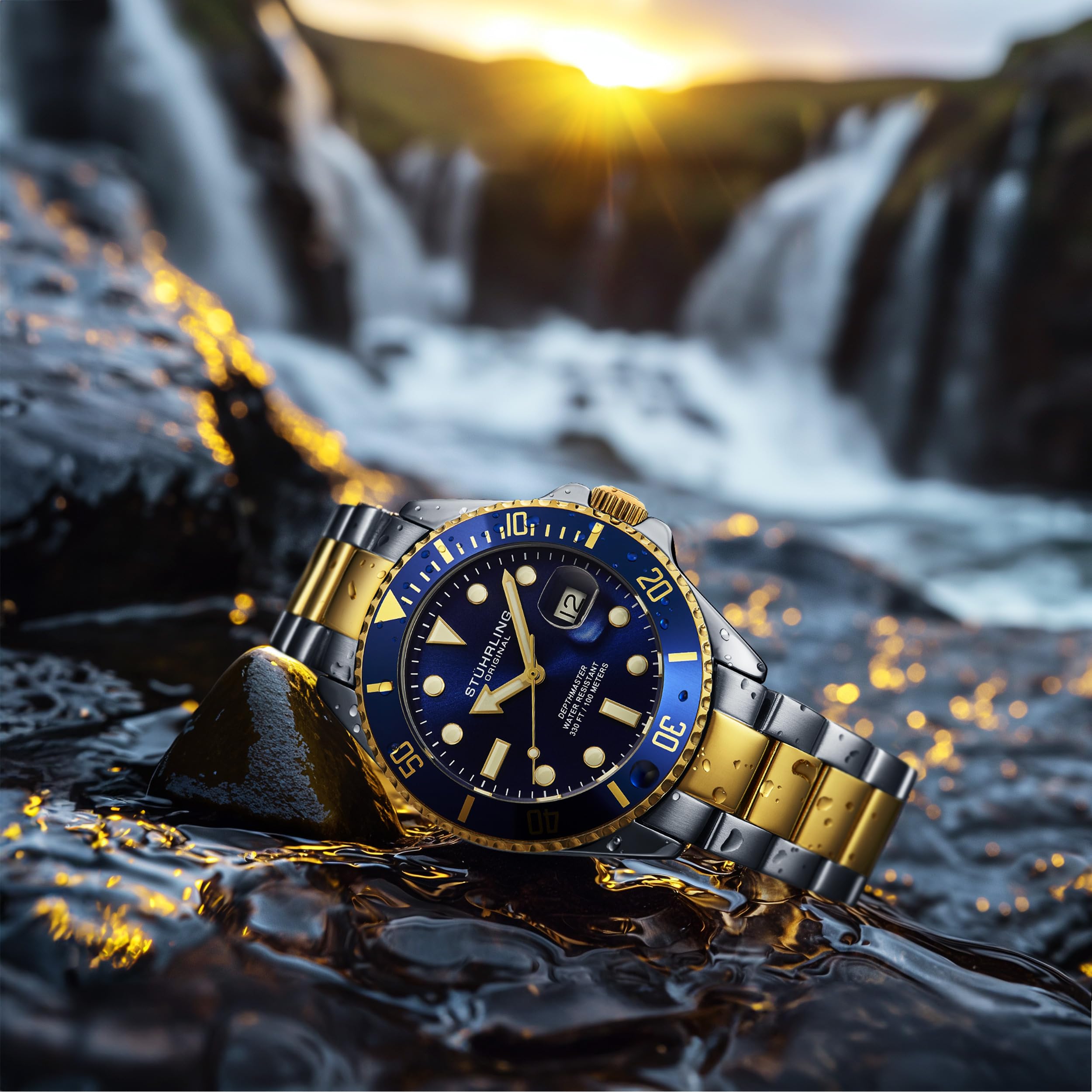 Foto 5 pulgar | Reloj Stuhrling Original Dive Para Hombre Con Esfera Azul Suiza De 100 M - Venta Internacional.