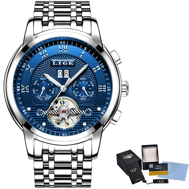 Reloj Lige Fashion Plateado Azul 40mm para Hombre - Venta Internacional