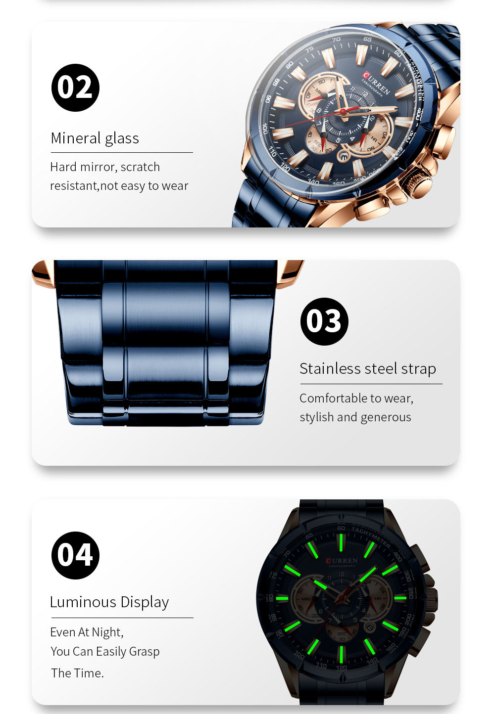 Foto 6 | Reloj Curren Curren 8363 Quartz De 6 Pines Para Hombre Con Calendario - Venta Internacional.
