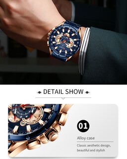 Foto 5 | Calendario Watch Curren Curren 8363 De Cuarzo De 6 Pines Para Hombre - Venta Internacional.