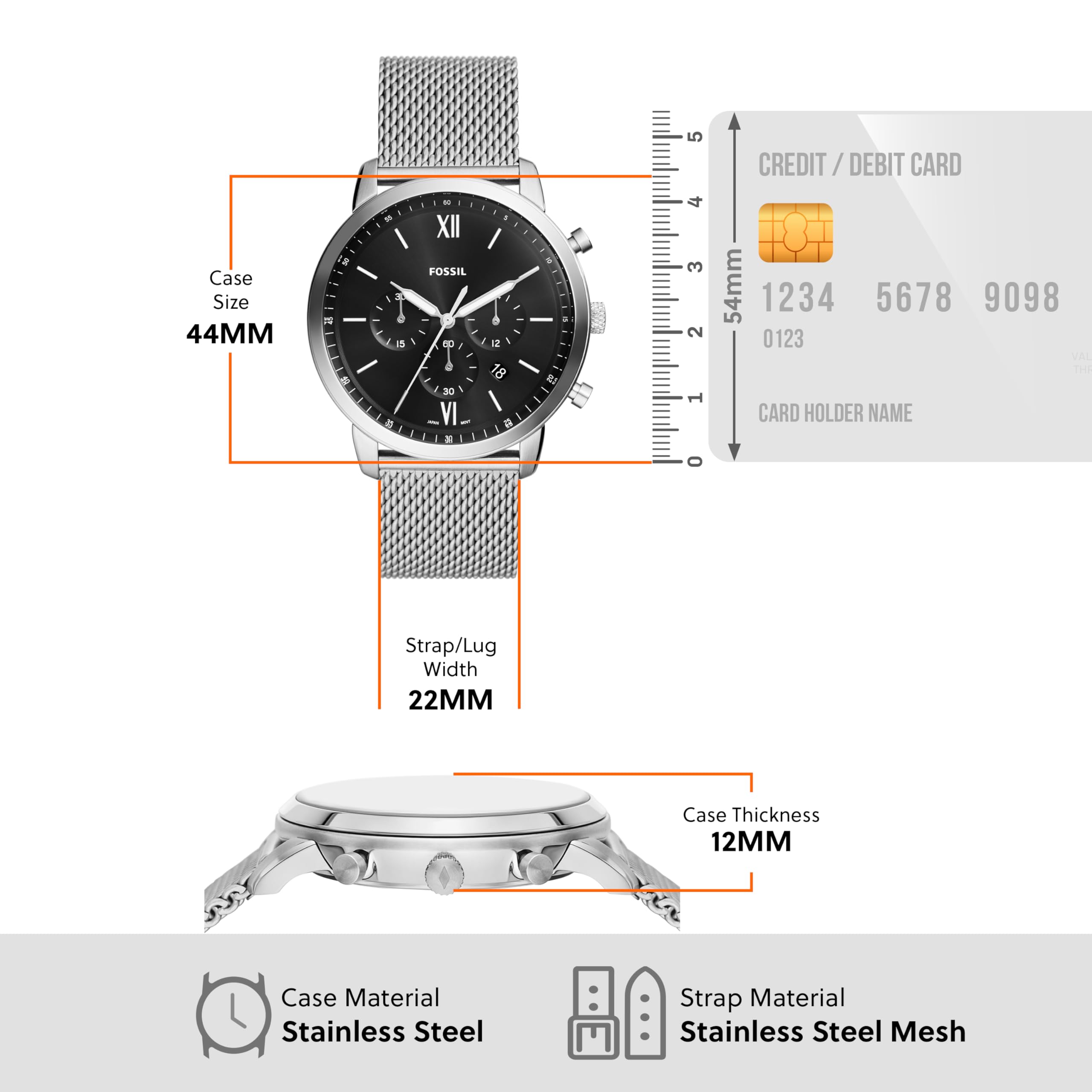 Foto 3 | Reloj Fossil Neutra Fs6020set Cronógrafo De Acero Inoxidable - Venta Internacional.