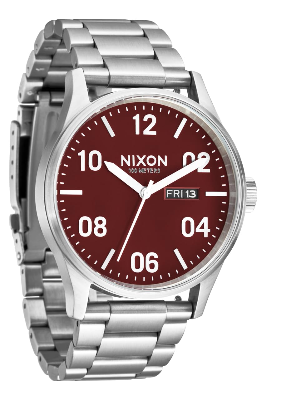 Reloj Nixon Sentry Ss A356 Silver/cranberry Para Hombre - Venta Internacional.