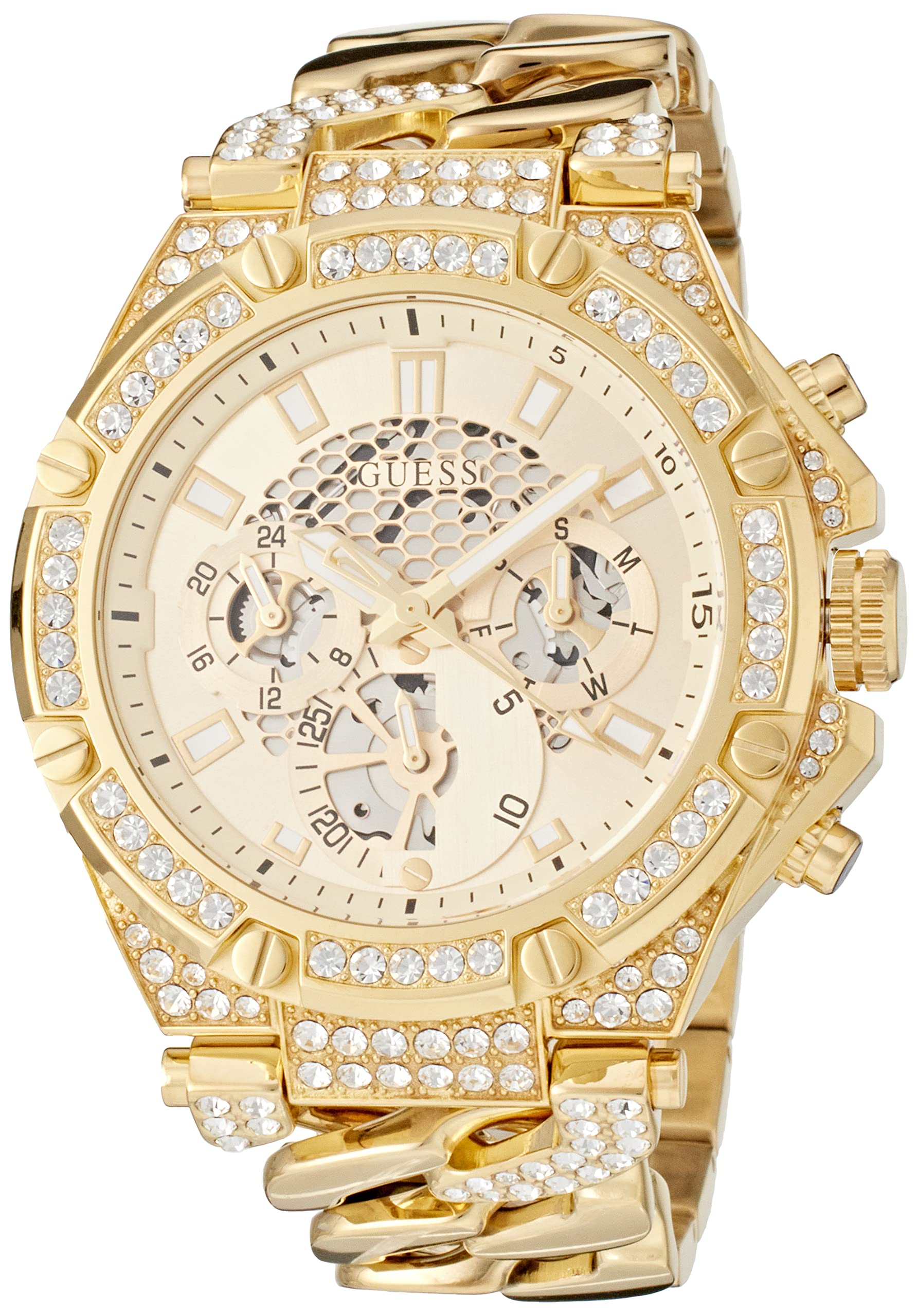 Foto 2 pulgar | Reloj Guess Para Hombre En Tono Dorado Con Esfera Champán, Caja De 46 Mm - Venta Internacional.