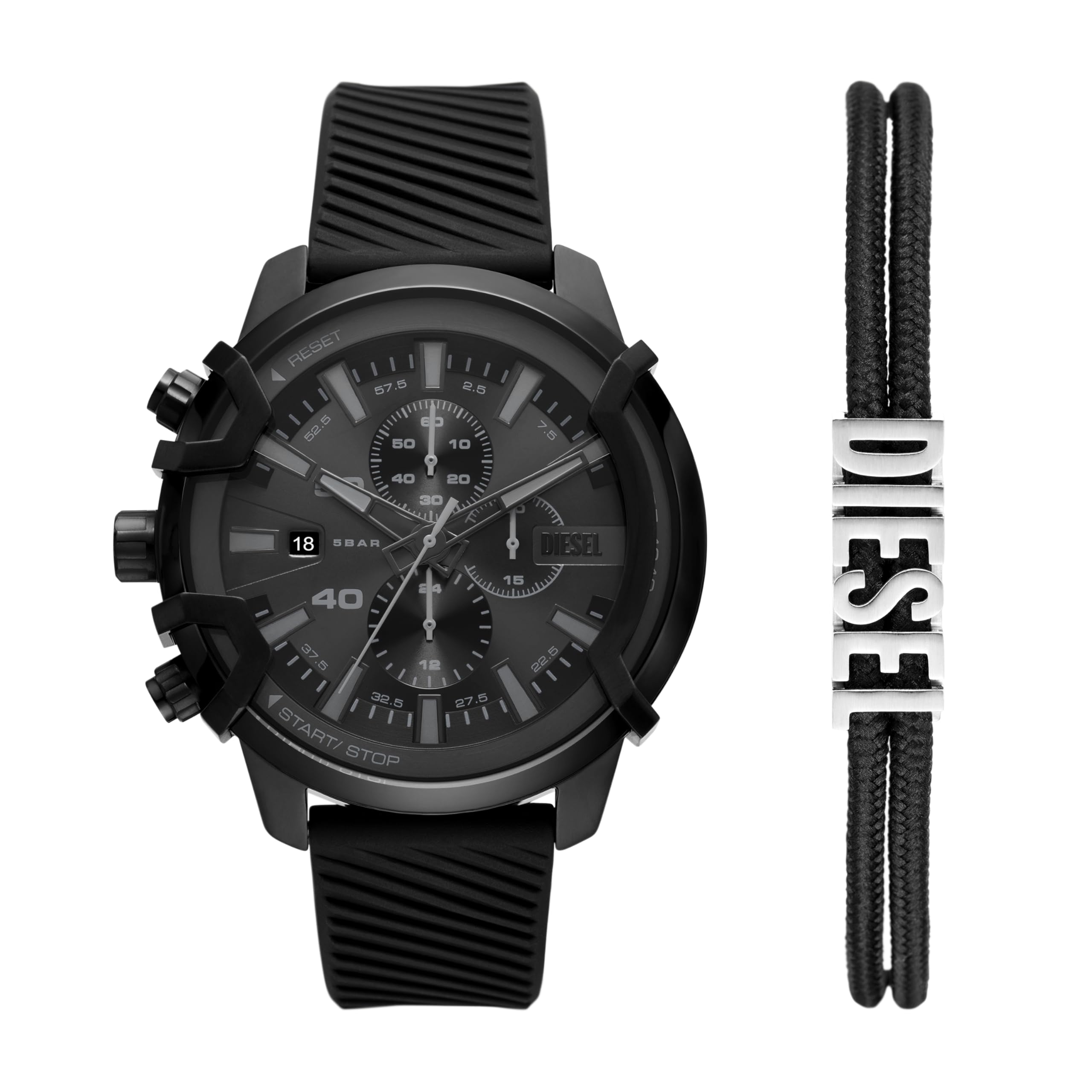 Foto 2 pulgar | Set De Regalo De Reloj Y Pulsera Diesel Griffed Dz4650set Para Hombre - Venta Internacional.