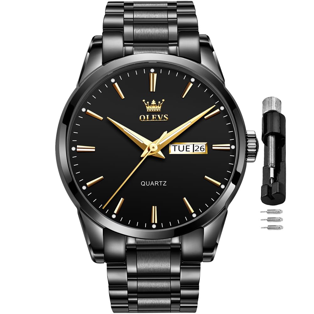Foto 2 pulgar | Reloj Olevs Black Business Dress Analog Quartz Para Hombre - Venta Internacional.