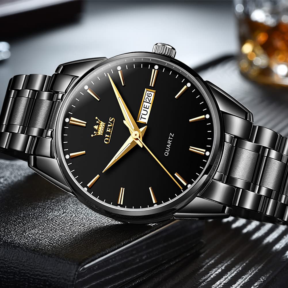 Foto 2 | Reloj Olevs Black Business Dress Analog Quartz Para Hombre - Venta Internacional.