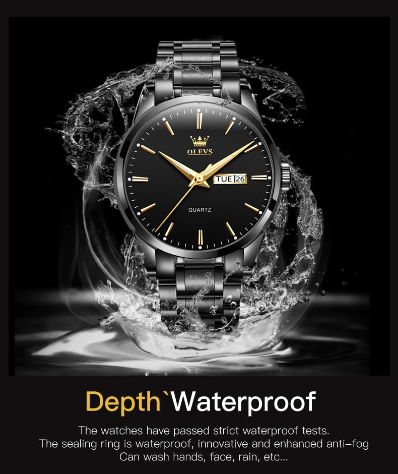 Foto 5 pulgar | Reloj Olevs Black Business Dress Analog Quartz Para Hombre - Venta Internacional.