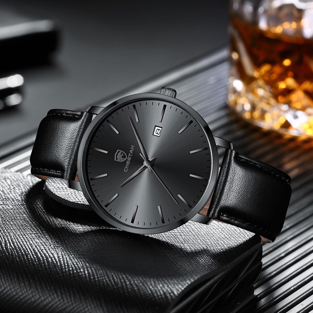 Foto 5 pulgar | Reloj Cheetah Minimalist Waterproof Quartz Para Hombre Negro - Venta Internacional.