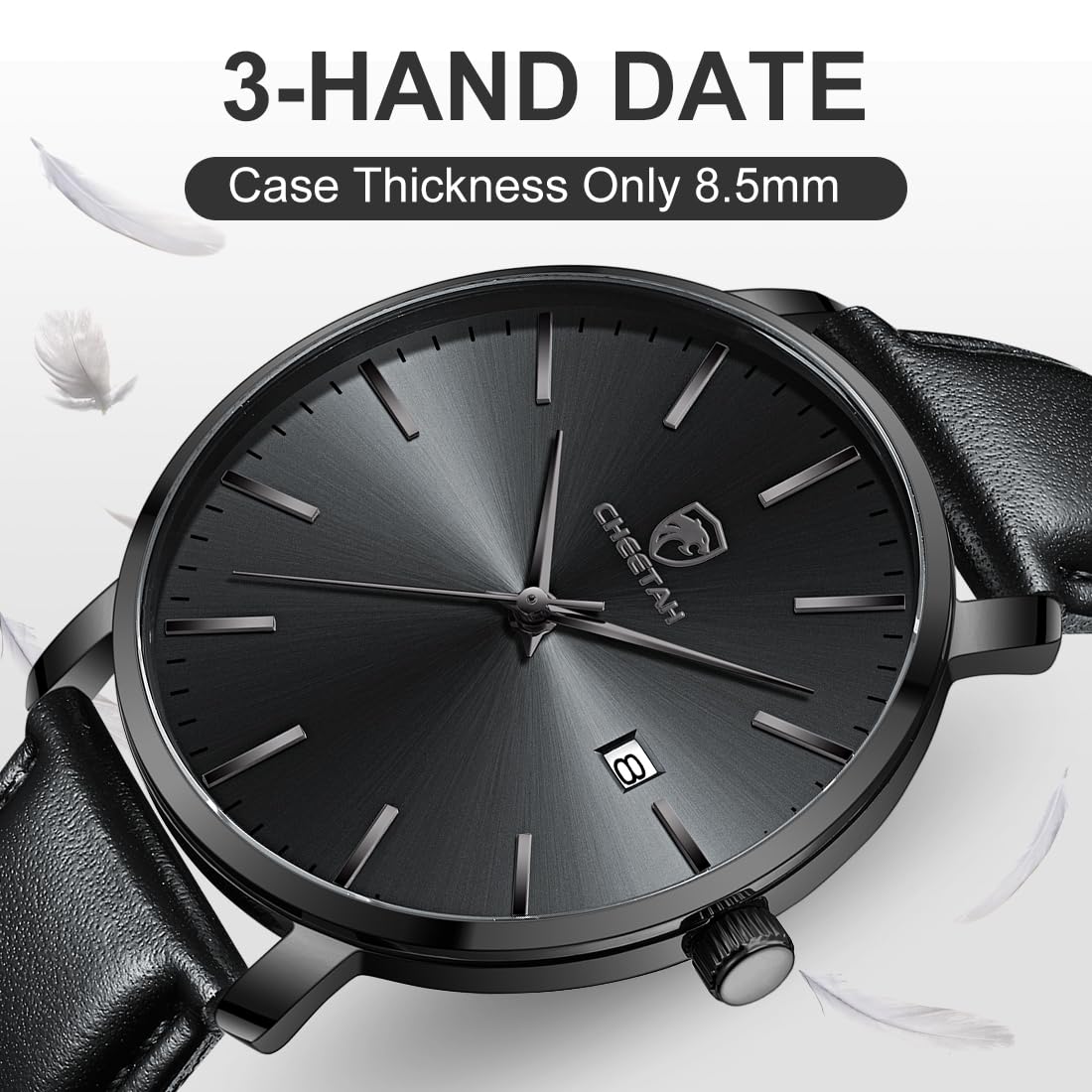 Foto 6 pulgar | Reloj Cheetah Minimalist Waterproof Quartz Para Hombre Negro - Venta Internacional.