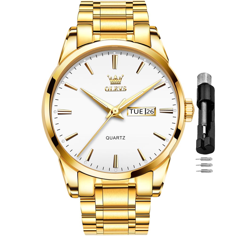 Reloj Olevs, Vestido De Negocios Plateado, Analógico, Cuarzo, Fecha, Para Hombre - Venta Internacional.