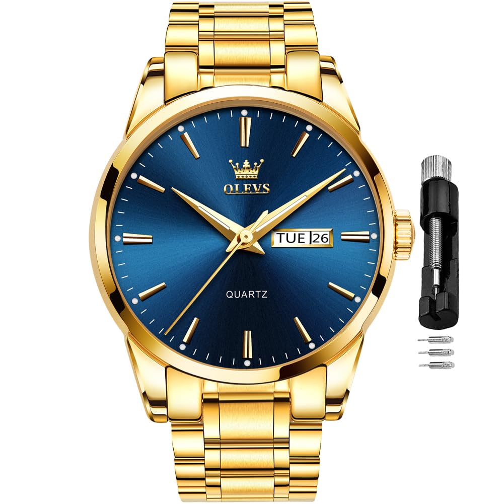 Reloj Olevs Para Hombre, Vestido De Negocios Analógico, Cuarzo, Acero Inoxidable - Venta Internacional.