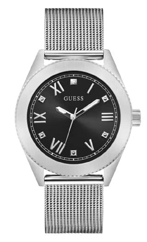 Reloj Guess Dress Analog Para Hombre, 44 Mm, Caja Plateada Con Pulsera - Venta Internacional.