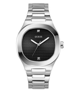 Foto 1 | Reloj Guess Para Hombre, Caja De 42 Mm, Correa En Tono Plateado Y Esfera Negra - Venta Internacional.