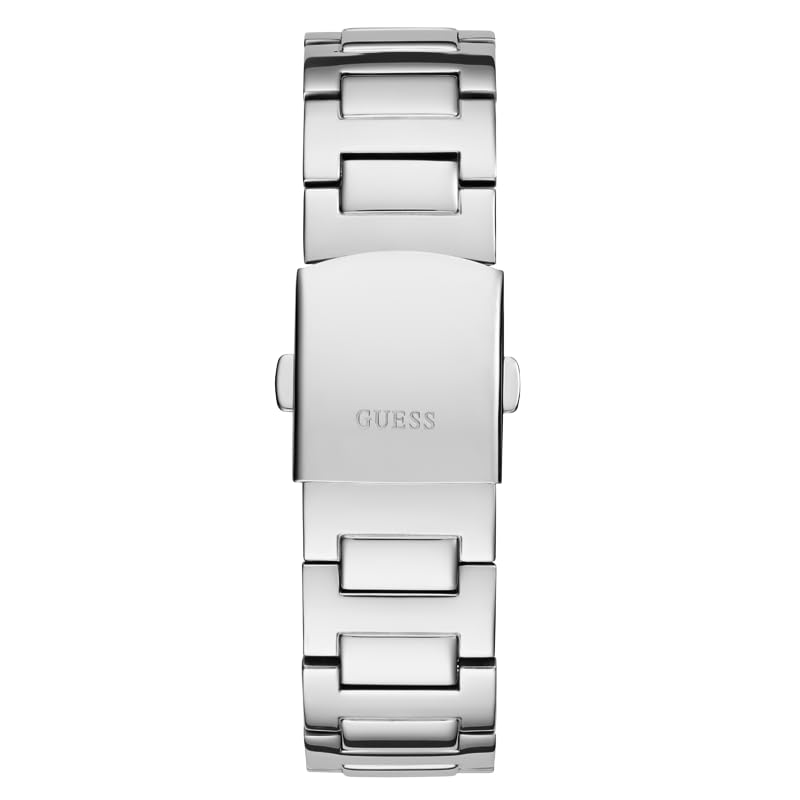 Foto 4 pulgar | Reloj Guess Para Hombre, Caja De 42 Mm, Correa En Tono Plateado Y Esfera Negra - Venta Internacional.