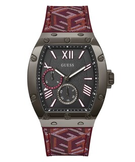 Foto 1 | Reloj Guess Para Hombre, 43 Mm, Caja Color Bronce, Correa Roja - Venta Internacional.