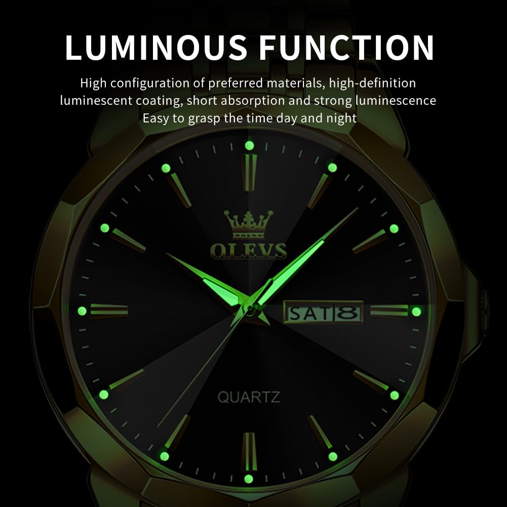 Foto 7 pulgar | Reloj Olevs, Vestido De Negocios De Cuarzo Y Acero Inoxidable, Fácil De Leer, Para Hombre - Venta Internacional.