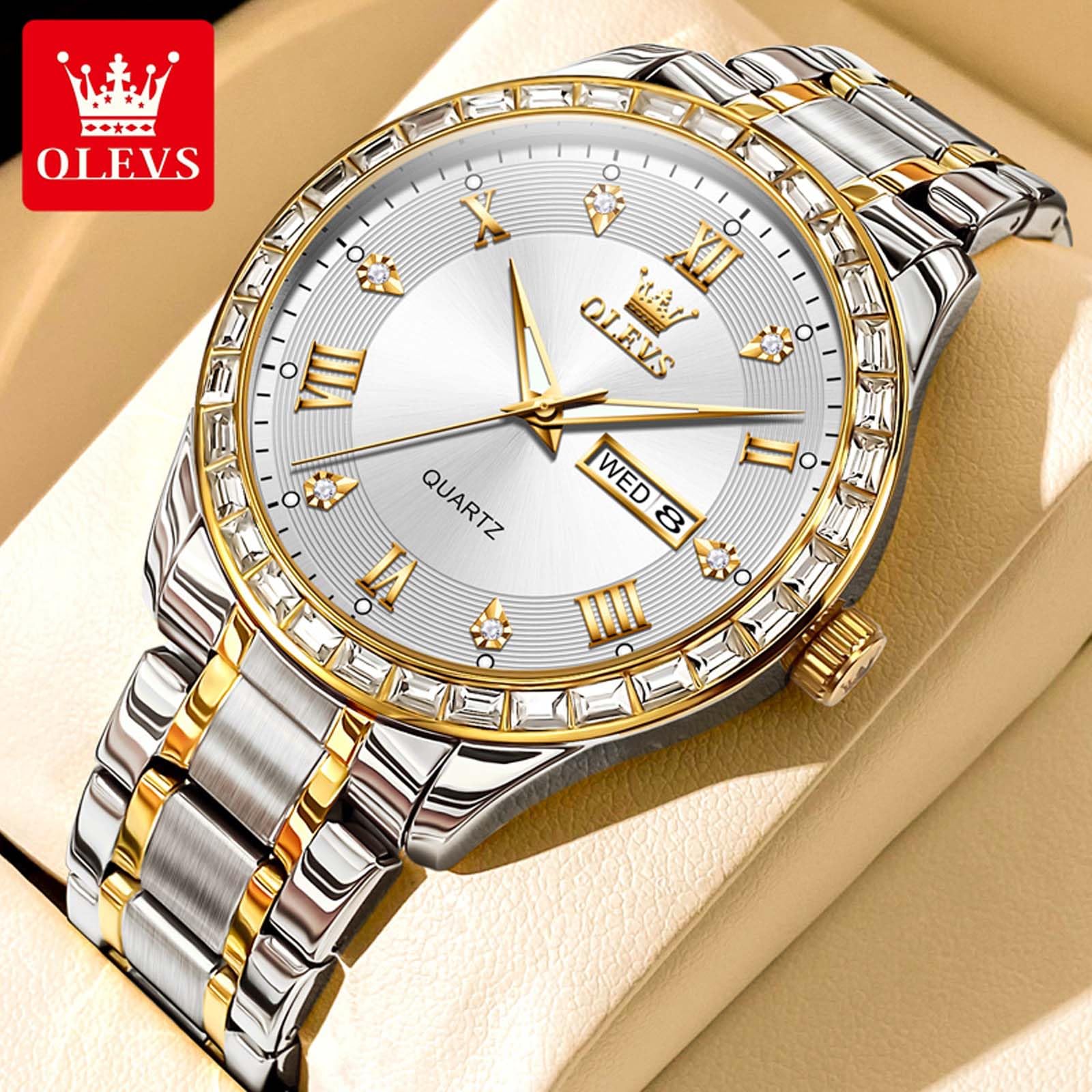 Foto 4 pulgar | Reloj Olevs De Cuarzo De Acero Inoxidable Impermeable De Lujo Para Hombre - Venta Internacional.