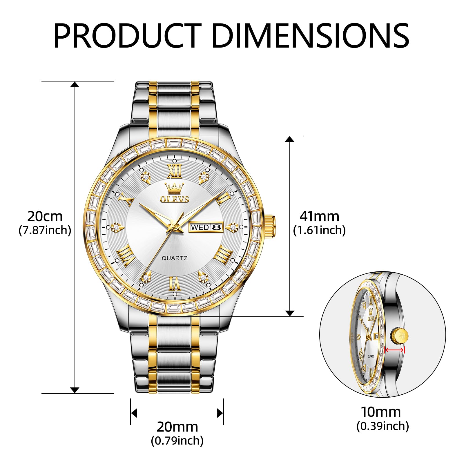 Foto 4 | Reloj Olevs De Cuarzo De Acero Inoxidable Impermeable De Lujo Para Hombre - Venta Internacional.