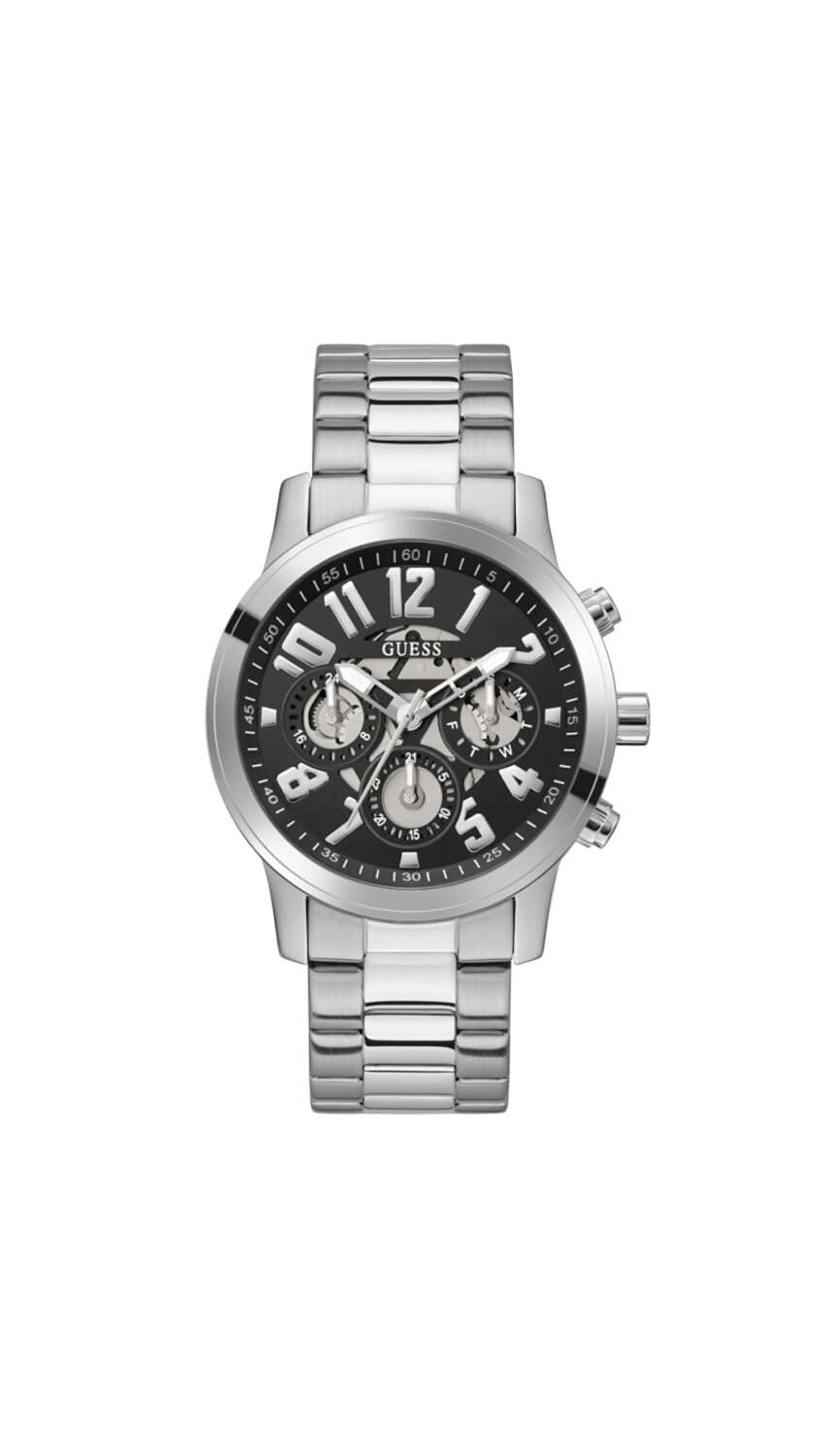 Reloj Guess Para Hombre, Funda De Pulsera Guess, Tono Plateado, 44 Mm - Venta Internacional.