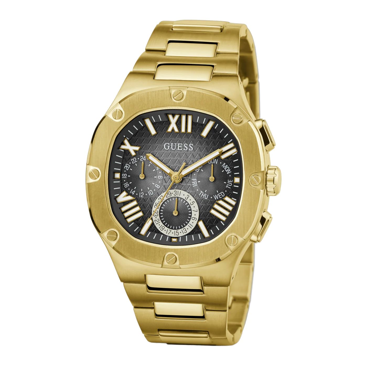 Foto 3 | Reloj Guess Para Hombre Con Caja De Acero Inoxidable En Tono Dorado De 42 Mm - Venta Internacional.