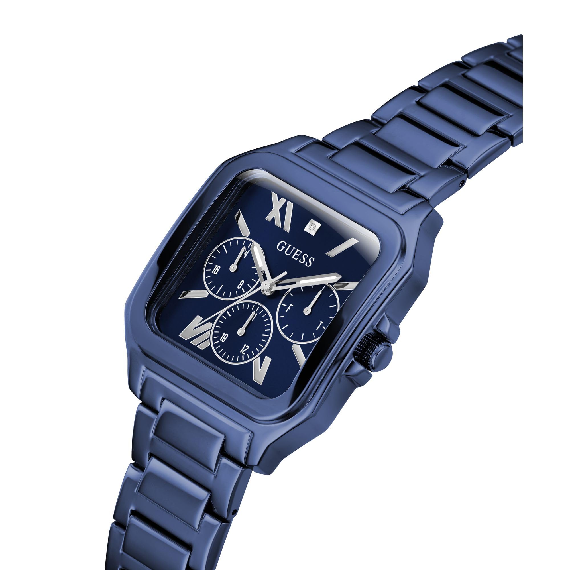 Foto 3 pulgar | Reloj Guess Para Hombre, Correa Azul De 42 Mm, Esfera Azul Y Caja De Acero Inoxidable - Venta Internacional.