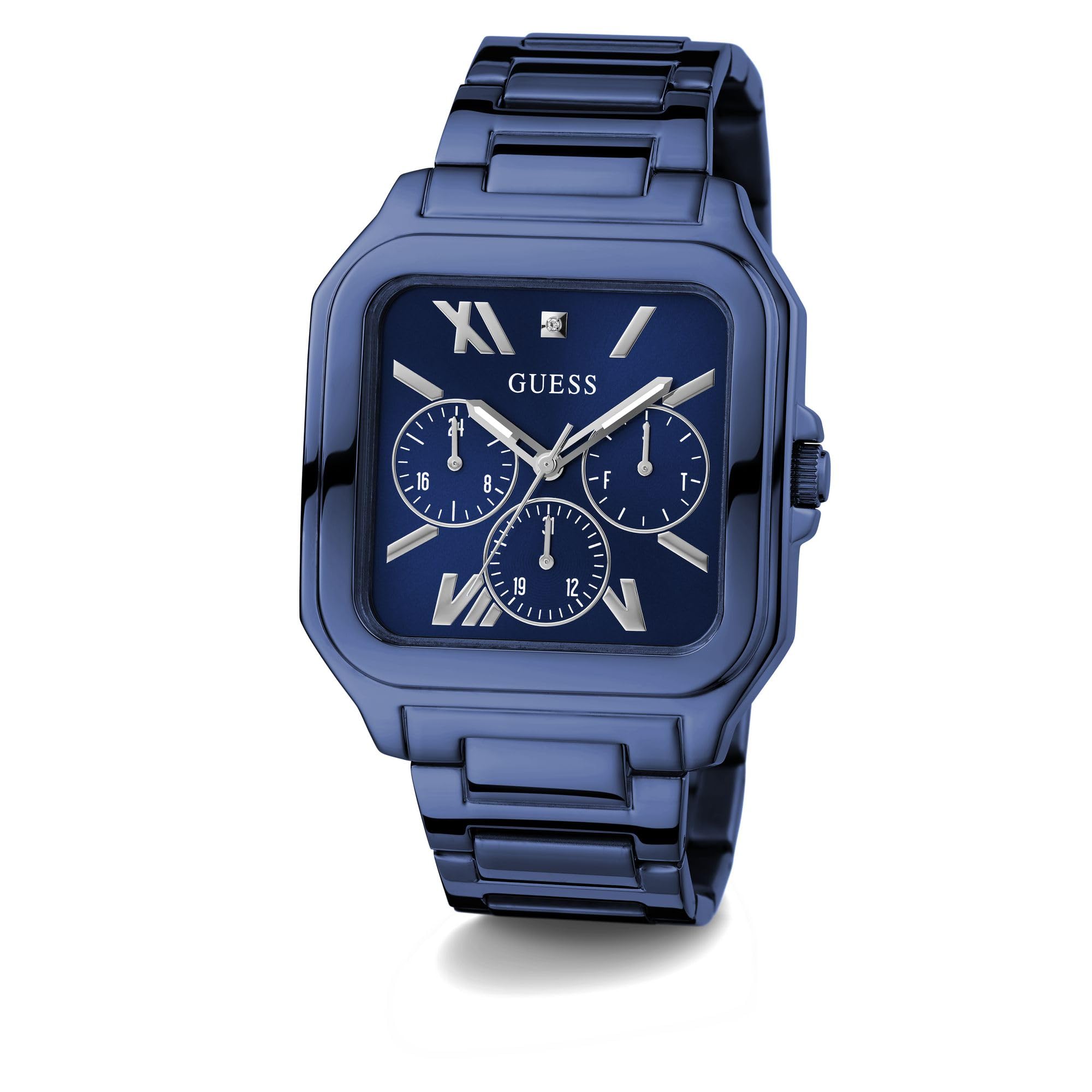 Foto 4 pulgar | Reloj Guess Para Hombre, Correa Azul De 42 Mm, Esfera Azul Y Caja De Acero Inoxidable - Venta Internacional.