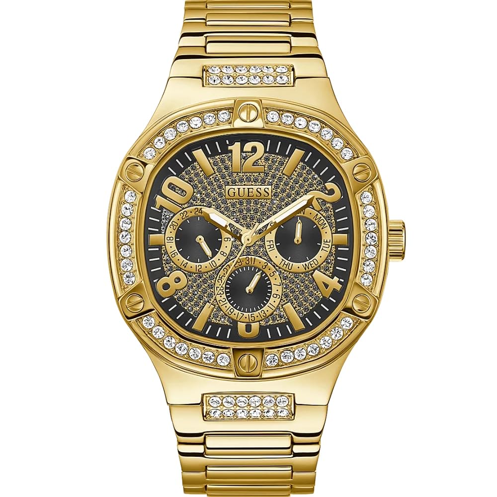 Reloj Guess Para Hombre Con Caja De Acero Inoxidable De 46 Mm En Tono Dorado - Venta Internacional.