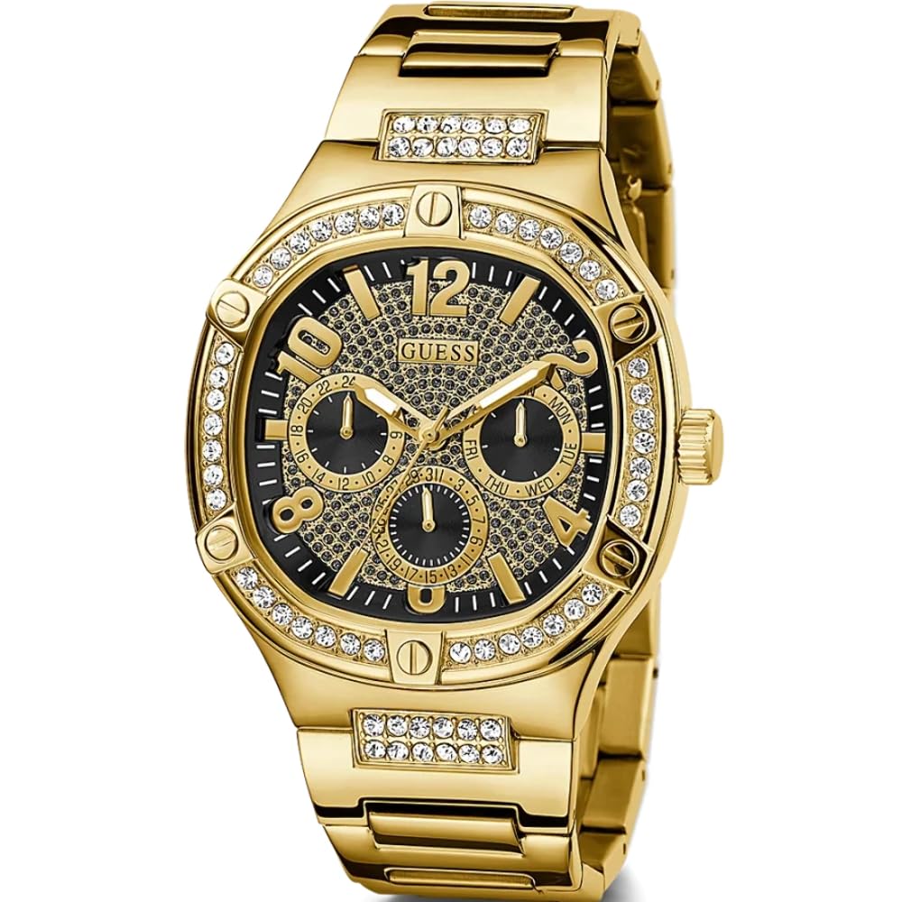 Foto 6 pulgar | Reloj Guess Para Hombre Con Caja De Acero Inoxidable De 46 Mm En Tono Dorado - Venta Internacional.