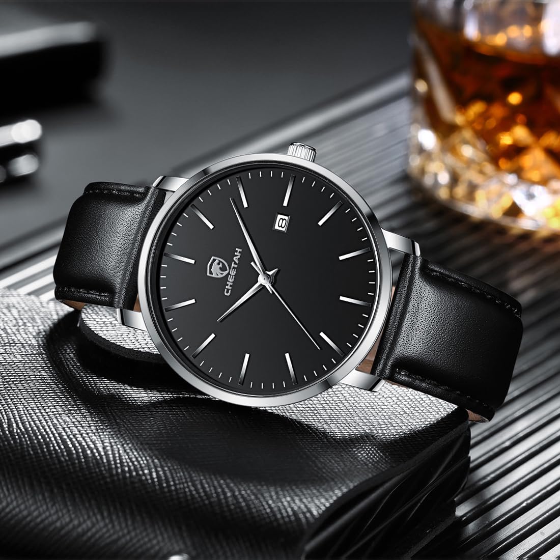 Foto 5 pulgar | Reloj Cheetah Minimalist Waterproof Quartz Para Hombre Negro - Venta Internacional.