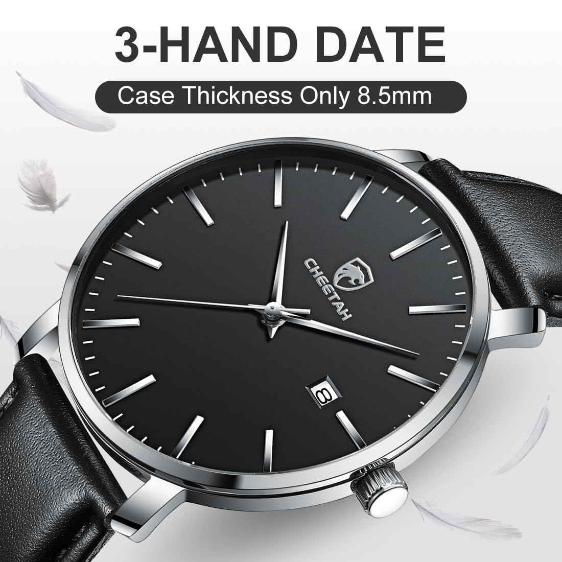 Foto 6 pulgar | Reloj Cheetah Minimalist Waterproof Quartz Para Hombre Negro - Venta Internacional.