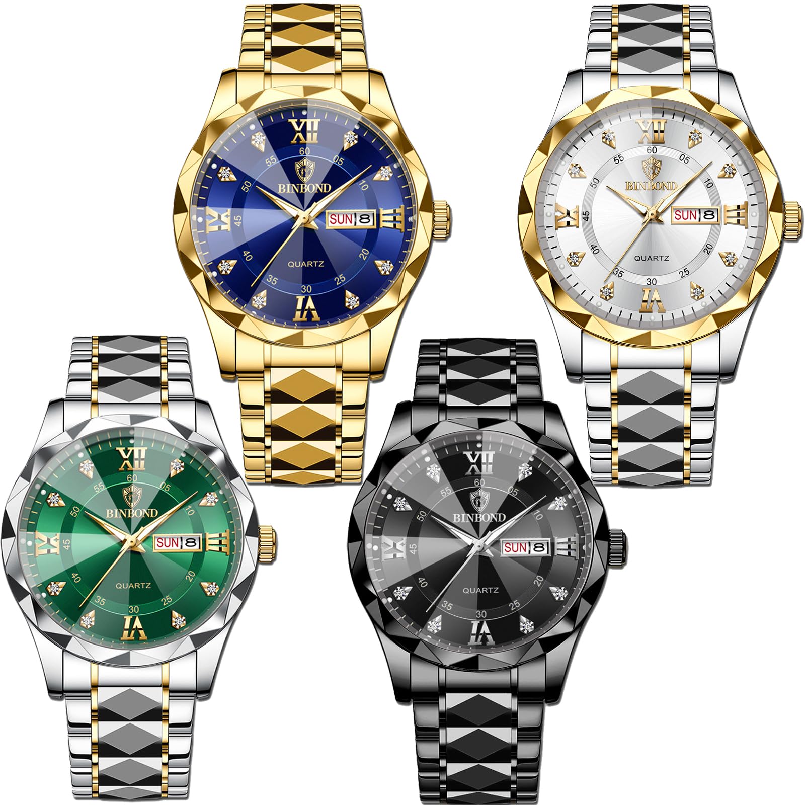 Foto 2 pulgar | Vestido De Negocios Con Diamantes Para Hombre Watch Yunanwa, De Acero Inoxidable - Venta Internacional.