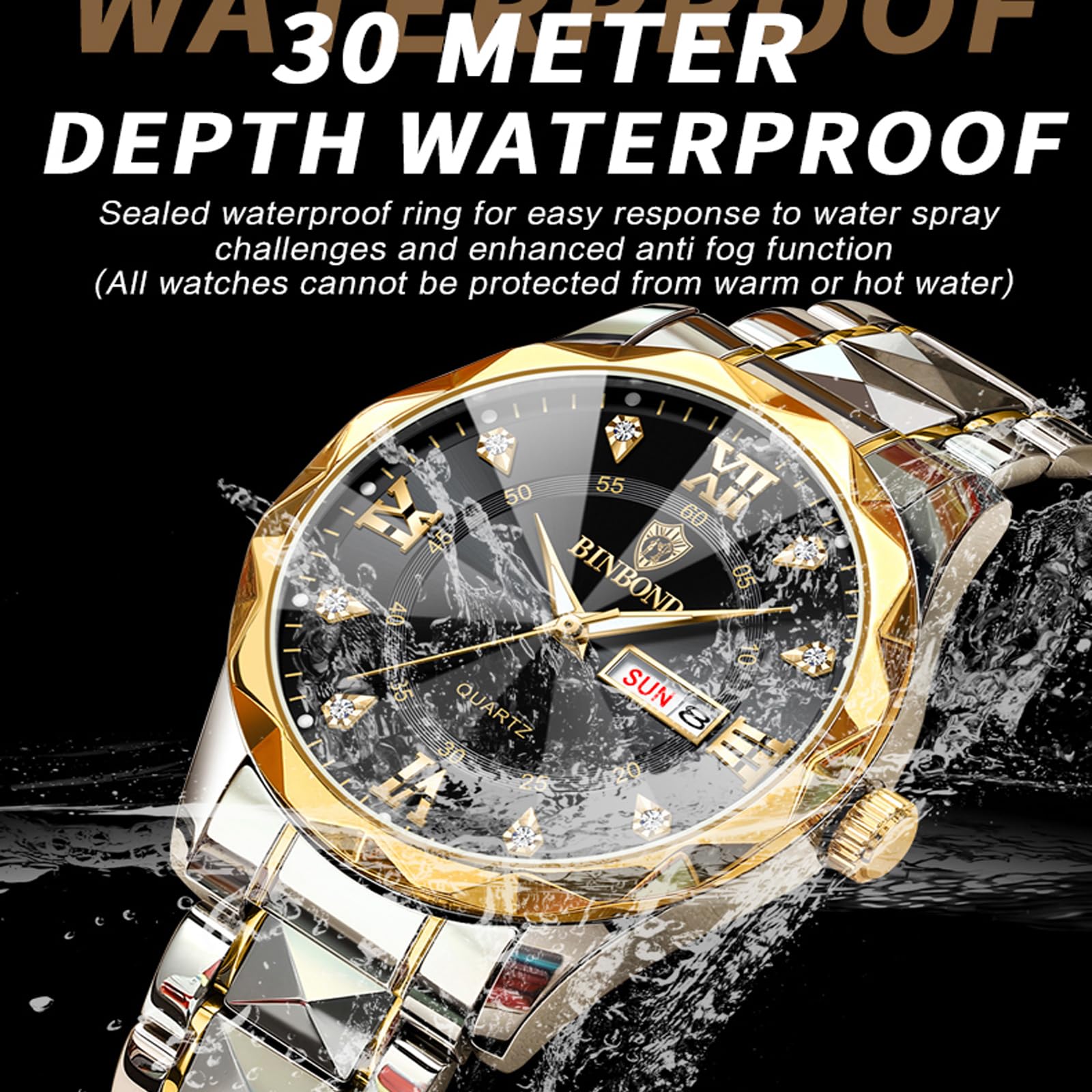 Foto 3 pulgar | Vestido De Negocios Con Diamantes Para Hombre Watch Yunanwa, De Acero Inoxidable - Venta Internacional.
