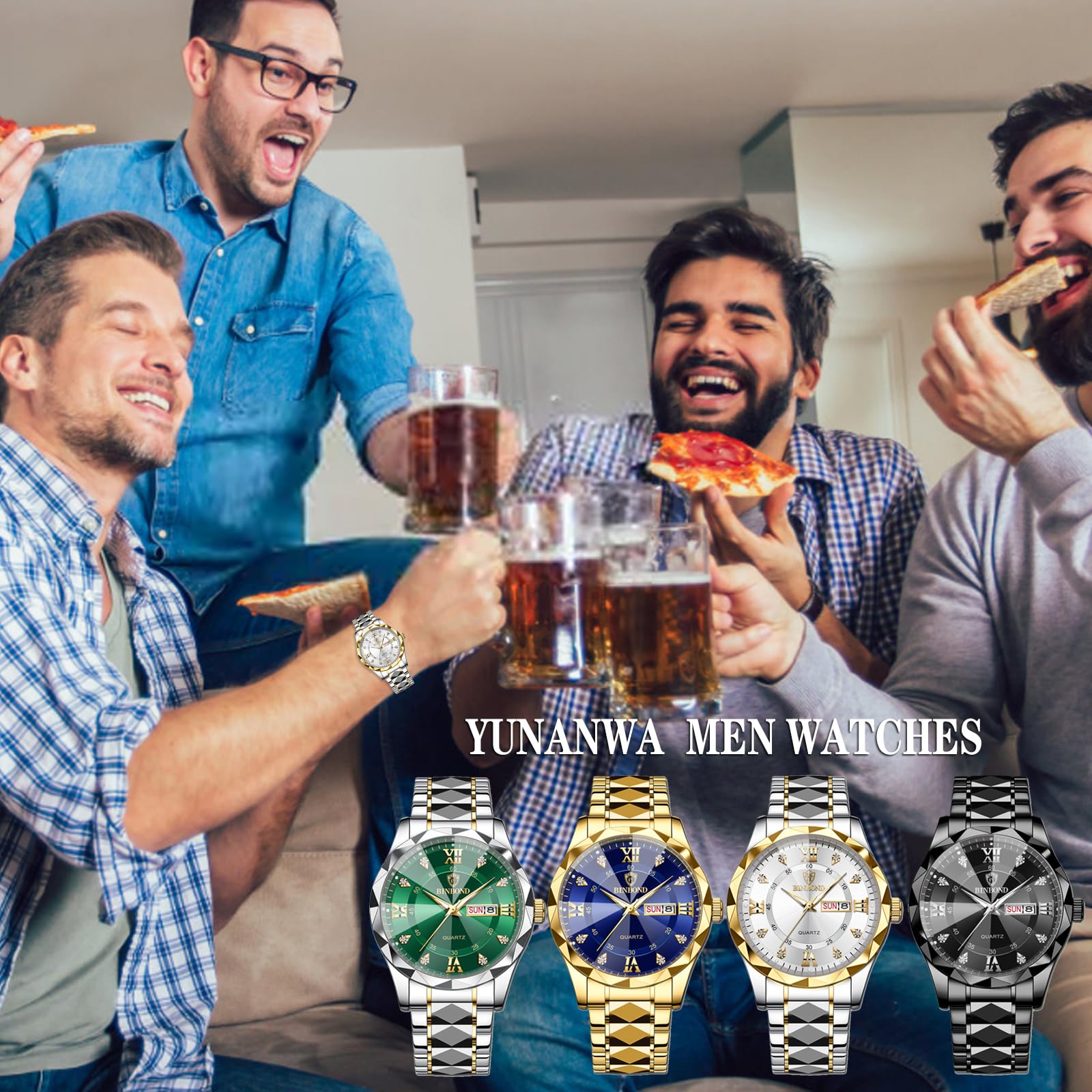 Foto 8 pulgar | Vestido De Negocios Con Diamantes Para Hombre Watch Yunanwa, De Acero Inoxidable - Venta Internacional.