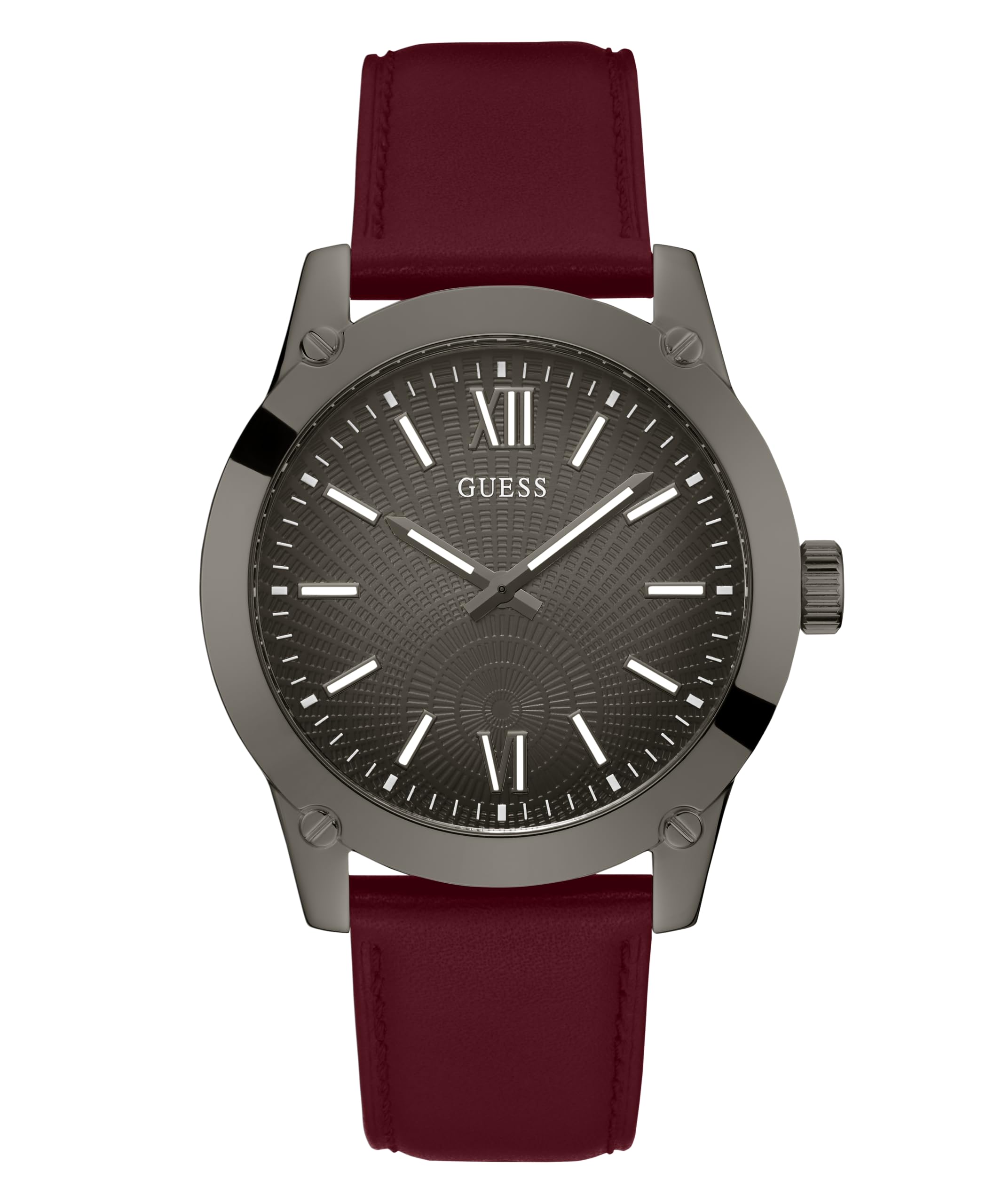 Foto 1 | Reloj Guess Para Hombre Gunmetal, Caja Y Esfera De 44 Mm, Correa Roja - Venta Internacional.