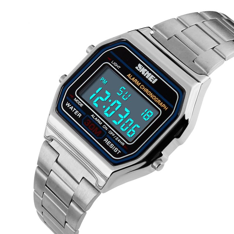 Foto 3 pulgar | Reloj Digital Sne De Acero Inoxidable Resistente Al Agua Para Hombre - Venta Internacional.