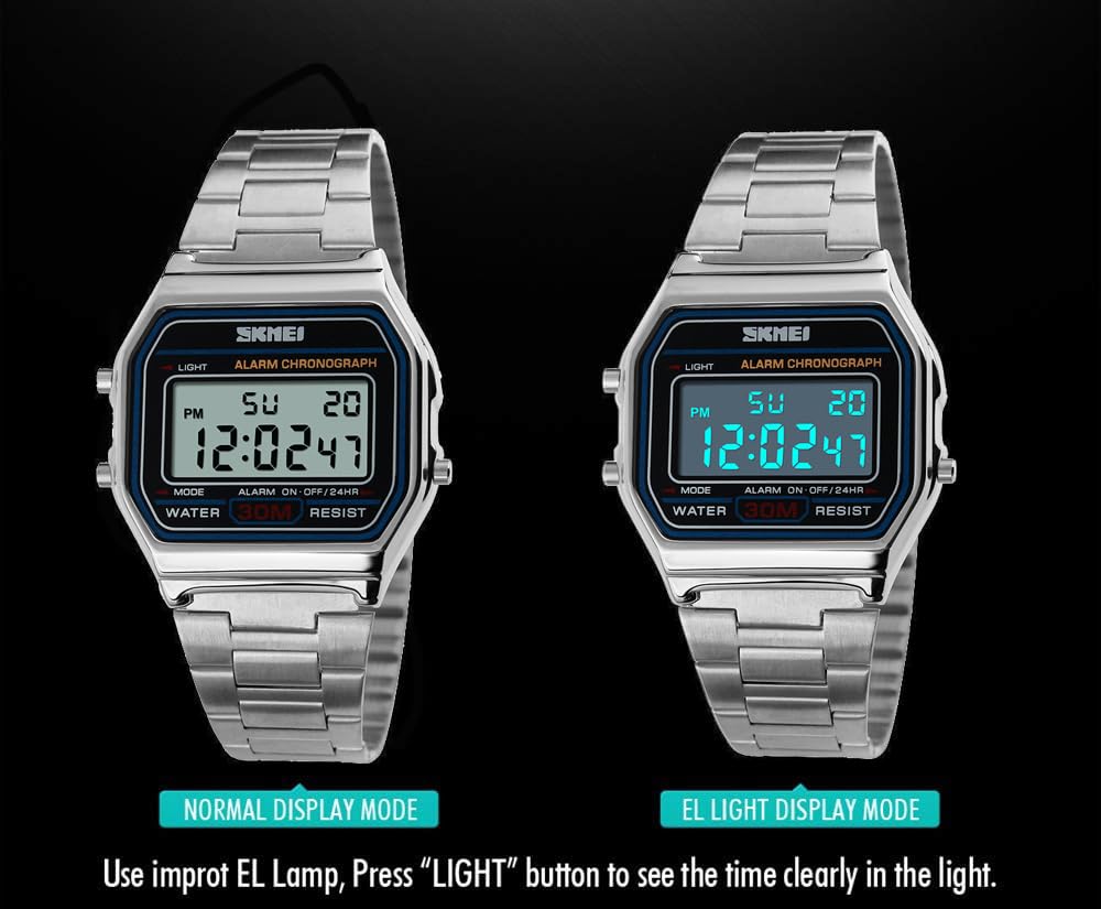 Foto 6 pulgar | Reloj Digital Sne De Acero Inoxidable Resistente Al Agua Para Hombre - Venta Internacional.