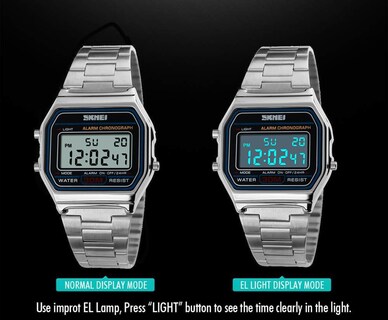 Foto 5 | Reloj Digital Sne De Acero Inoxidable Resistente Al Agua Para Hombre - Venta Internacional.