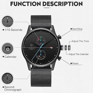 Foto 3 | Reloj Cheetah Cronógrafo Analógico De Cuarzo Resistente Al Agua Para Hombre - Venta Internacional.