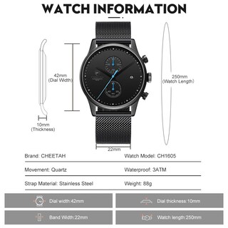 Foto 5 | Reloj Cheetah Cronógrafo Analógico De Cuarzo Resistente Al Agua Para Hombre - Venta Internacional.