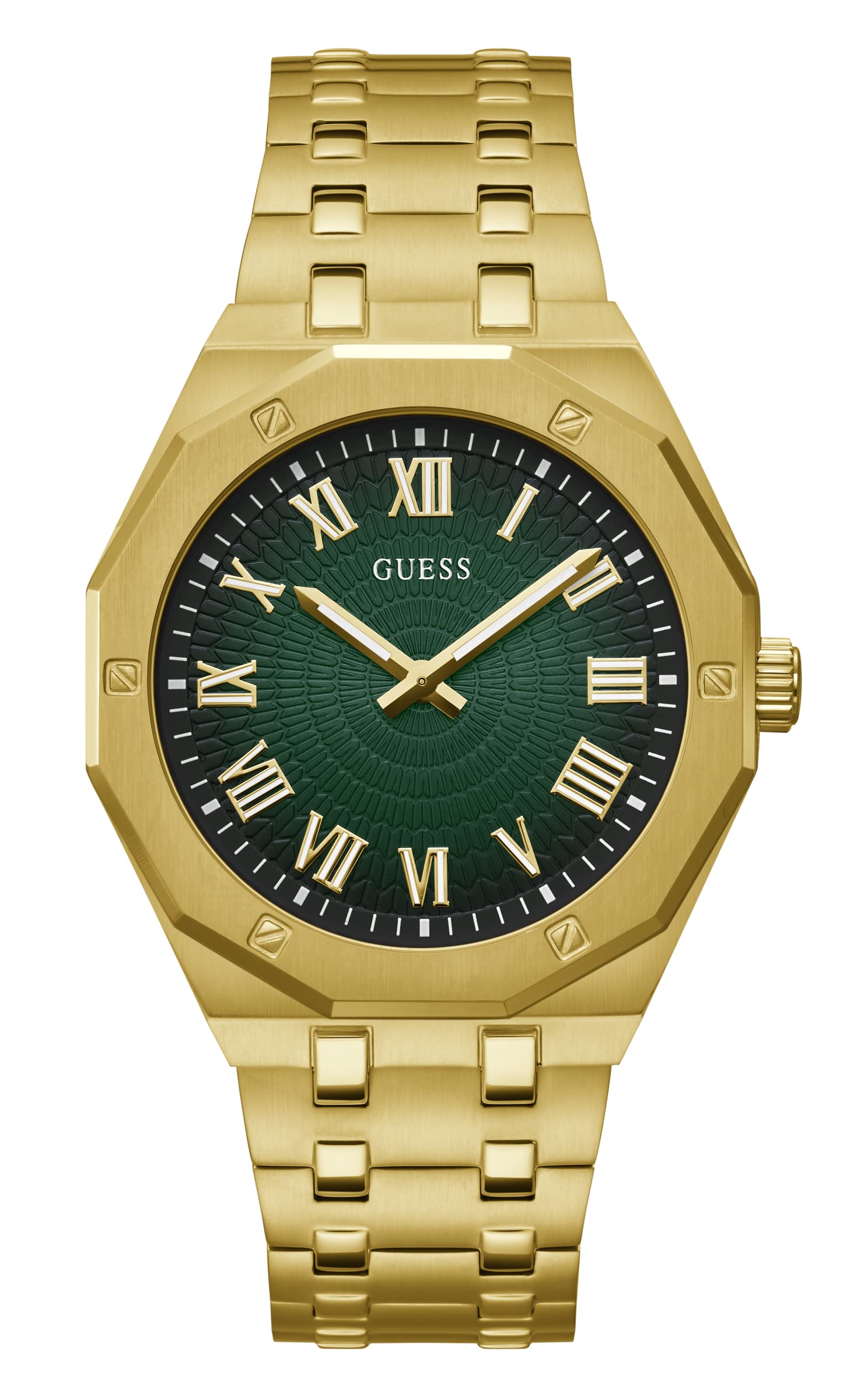 Foto 2 pulgar | Reloj Guess Para Hombre Con Caja De Acero Inoxidable En Tono Dorado De 42 Mm - Venta Internacional.