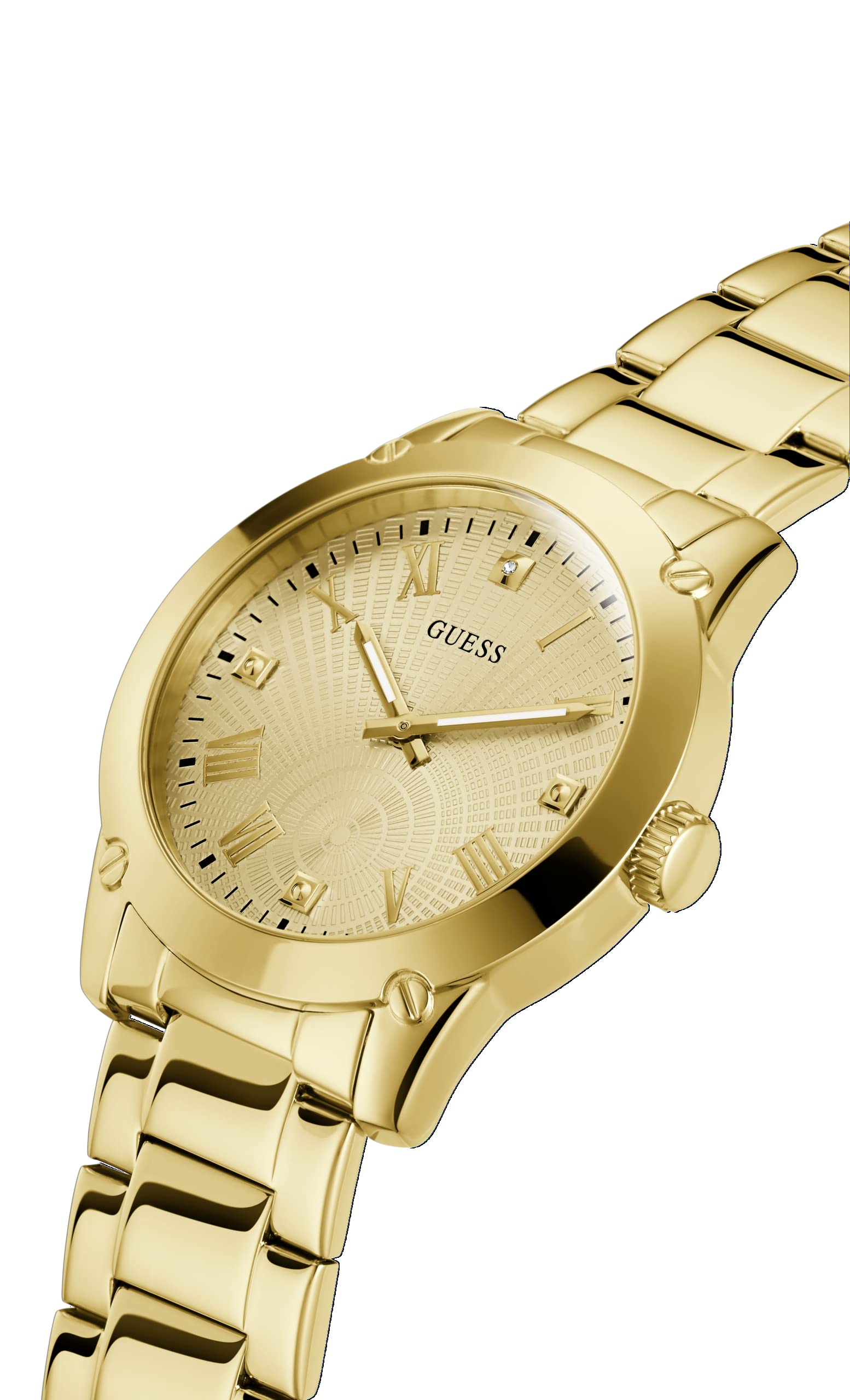 Foto 5 pulgar | Reloj Guess Para Hombre Guess Con Correa Dorada Y Caja De 44 Mm - Venta Internacional.