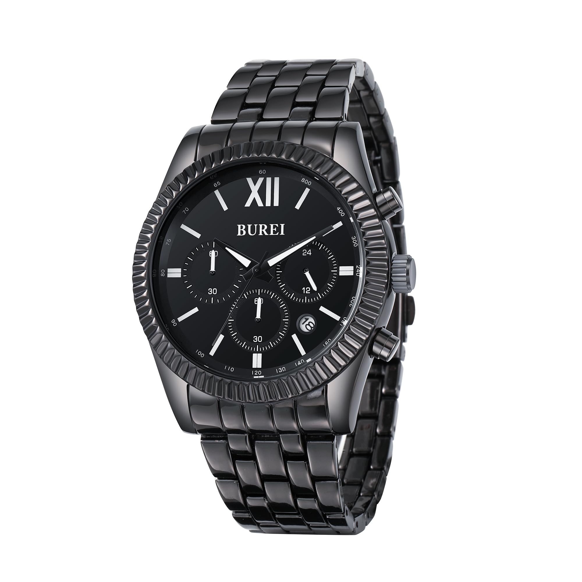 Reloj Burei De Moda Para Hombre, Analógico, De Acero Inoxidable, 3 Atm - Venta Internacional.