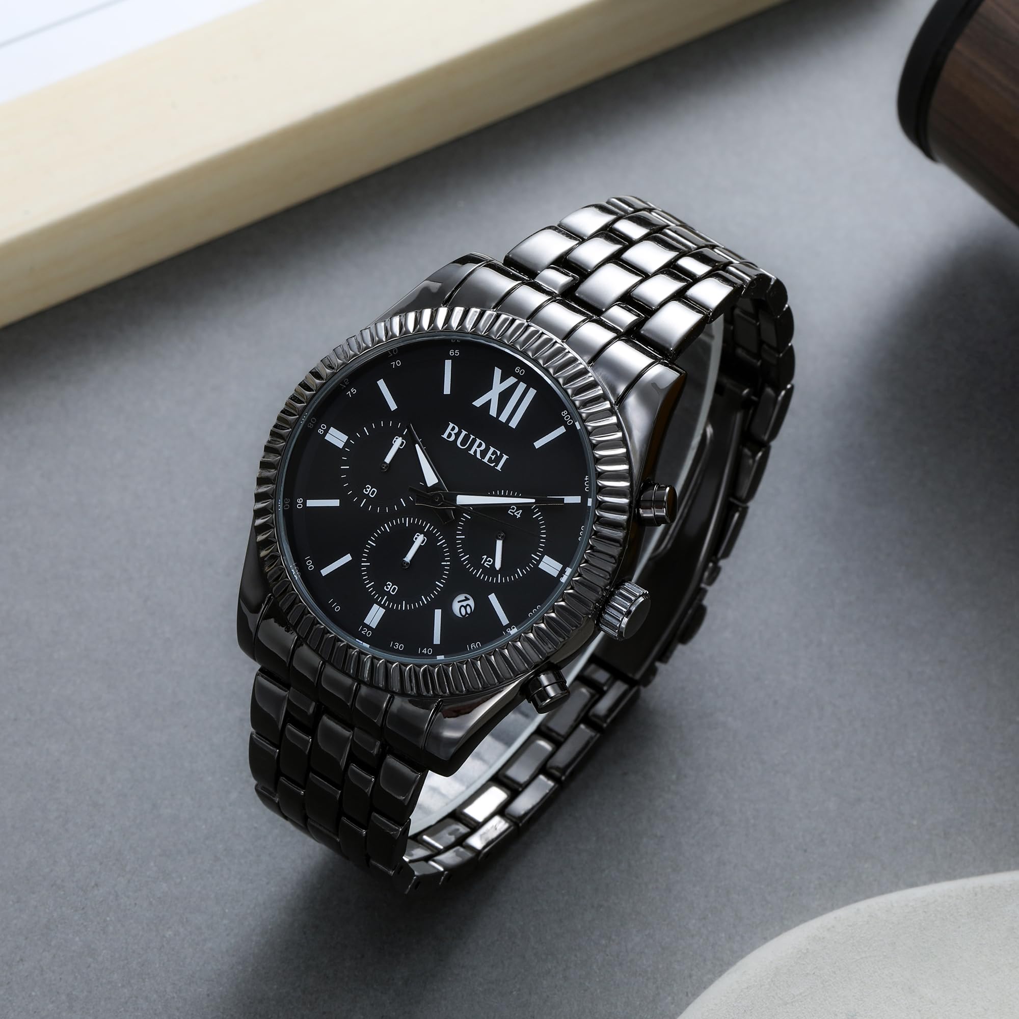 Foto 6 pulgar | Reloj Burei De Moda Para Hombre, Analógico, De Acero Inoxidable, 3 Atm - Venta Internacional.